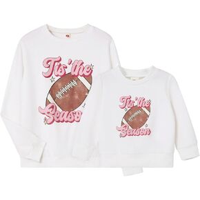 Mommy and Me Football Season Matching Outfit Game Day Crewneck Sweatshirt Pullover Mama Baby Fall Clothes