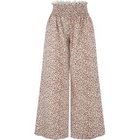 Plustrong Women’s Wide Leg Boho Pants Smock Waist Yoga Palazzo Summer Beach Pants