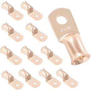 12 قطعة 2 AWG-3/8" موصلات أطراف البطارية، عروات الأسلاك النحاسية، عروات الكابلات، أطراف نحاسية، أطراف كابل بطارية شديدة التحمل، أطراف تجعيد كابل البطارية، العروات الحلقية in Kuwait