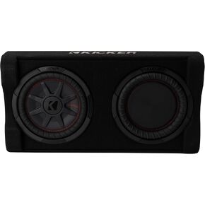 KICKER 51PTRTP10 10"(25cm) Powered Down Firing Loaded Subwoofer Enclosure, 10" CompRT Subwoofer, Built-in 400 Watt RMS Amplifier, Remote Bass Level Control Included