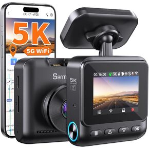 Sarmert C1 5K Dash Cam - Built-in GPS and 5G WiFi, 5K/4K/2.5K UHD Dashcam with APP, 2" IPS Screen Dash Camera with Super Night Vision, Loop Recording, WDR, 150° Wide, G-Sensor, Supports 512GB Max