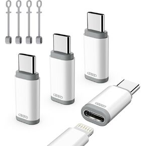 TiMOVO Adapter for Lightning Female to USB C Male Adapter, 4 Pack Adapter for Lightning USB-C Adapter, Data Sync Charger for i-Phone 15/16 Pro/Pro Max/Plus, iPad Pro/Air, Not for Audio/OTG