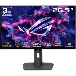 ASUS ROG Strix 27" 1440P OLED Gaming Monitor (XG27AQDMG) - QHD, Glossy OLED, 240Hz, 0.03ms, Custom Heatsink, Anti-flicker,Uniform Brightness, G-SYNC Compatible, 99% DCI-P3, DisplayWidget, 3yr warranty