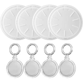Tags-4 Pack Air Tracker with Apple Find My (iOS Only),Track Your Keys Wallet Luggage Backpack Suitcase,Super Lightweight Item Finder,Comes with 4 Keyrings and 4 Waterproof Cases,Replaceable Battery