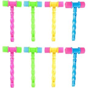 NUOBESTY 8pcs Hammer Pounding Toys, Plastic Squeaky Hammer Toy Musical Pounding Toy Beating Gavel Mallet Toys Educational Toys Random Color