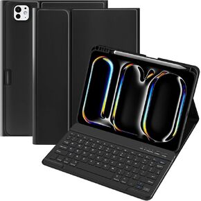 Keyboard Case for iPad Pro 11-inch (M4) 2024, Detachable Bluetooth Keyboard Case with Pencil Holder for iPad Pro 11 inch 2024 (Light Blue)