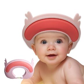 Baby Shower Cap Shield, 2024 New Shower Cap for Kids, Visor Hat for Eye and Ear Protection for 0-9 Years Old Children,Cute Fawn/kitten shape Makes the Baby Bath More Fun (Blue Fawn)