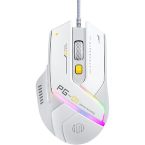 Lightweight Gaming Wired Mouse,12800 DPI Adjustable,6 Programmable Buttons,12 RGB Breathing Mice,Ergonomic USB Optical pc Gaming Mouse,for pc,Laptop and Desktop (White)