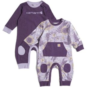 طقم أفرول للفتيات بأكمام طويلة من Carhartt مكون من قطعتين (أرجواني/وردي، 18 شهرًا) in Kuwait