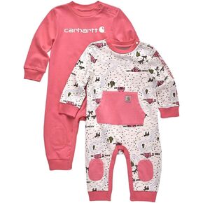 Carhartt Girls' Long Sleeve 2 Pack Coverall Set