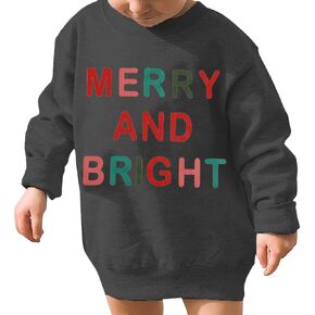 سويت شيرت للأطفال الأولاد والبنات لعيد الميلاد، سترة مطبوعة بأحرف مرحة ومشرقة للأطفال، بلوفر كاجوال بأكمام طويلة وياقة دائرية in Kuwait