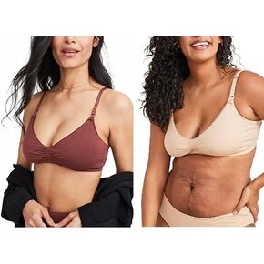 HATCH Everyday Nursing Bra - Breastfeeding Nursing Clip Down Maternity Bra - Premium Cotton - Adjustable Wireless Comfort with One Handed Nursing Clasp - J Hook for Optional Racerback, L