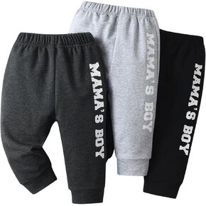 Baby Boy Infant 3 Pack Solid Letter Pants and Casual Leggings
