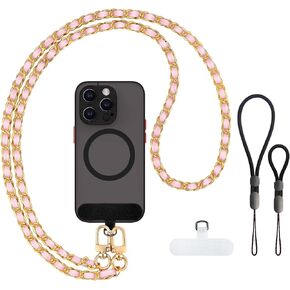 Phone Crossbody Chain, Universal Crossbody Phone Lanyards, AdjustableMultifuctional Compatible with Most SmartphonesRelated to Cross body women's bag chain, Anti theft（adjustable-golden） in Kuwait