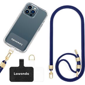Phone Lanyard Universal Crossbody Cell Phone Strap Anti-Theft Adjustable Nylon Neck Lanyard 2 pcs Phone Patchs Tether Pads for Women Men Black