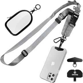 Adjustable Crossbody Phone Lanyard: 2 in 1 Crossbody Multifunctional Cell Phone Lanyard for iPhone with Clear Bag