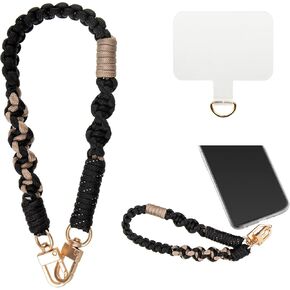 Phone Wrist Strap, Universal Chain with Tether Tab, Nylon Wristlet Charm, Anti-Loss Cell Phone Lanyard (Black) in Kuwait