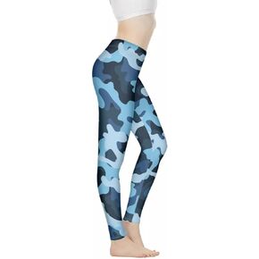 AmzPrint Navy Camo Print Leggings for Women Tummy Control High Waisted Plus Size Butt Lifting for Workout Athletic Leggings