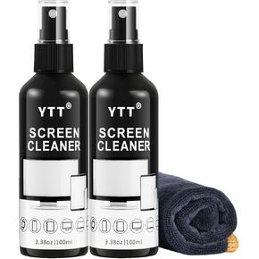 Screen Cleaner Spray Kit (2X) - TV Screen Cleaner Spray and Microfiber Cleaning Cloth, Computer Screen Cleaner for LCD LED OLED TV, Car, Smartphone, iPad, Laptop, iPhone, MacBook (2 Pack)