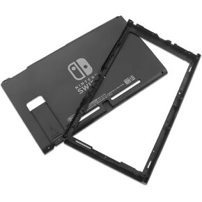 Rear Back Cover Replacement Top Bottom Housing Shell Case Compatible with Ninntendo Switch Backplate Ninntendo Switch Accessories (Black, US Edition)