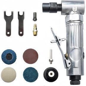 Air Die Grinder with Grinding Discs, 90° Angle Air Die Grinder 20000 RMP, 1/4" Precision Grinder for or Grinding, Polishing, Deburring, Rust Removal