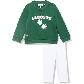 Lacoste Baby Boys' Long Sleeve Crew Neck Sweater W/Large Writing W/Leggings & a Bag
