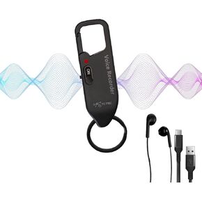 مسجل صوت TCTEC سعة 128 جيجابايت، مسجل صوتي نشط بسعة تسجيل تصل إلى 1500 ساعة، تقليل ضوضاء الصوت، متوافق مع USB-C، جهاز تسجيل للمحاضرات والاجتماعات والمقابلات. in Kuwait