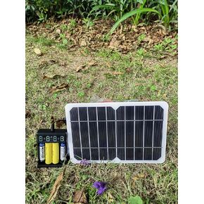 HUYINGC Solar power Charger with 5 Watt Portable Solar Panel for 1.2V AA & AAA Ni-MH Ni-CD Household Rechargeable Batteries and with 5V USB Output for cellphone or other Batteries needed charging-Blac