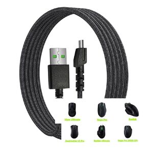 Numcig 6FT Micro Braide Mouse Charging Cable USB Charger Cord Compatible with Razer Naga Pro 20000 DPI, Viper Ultimate, Razer Basilisk, Razer DeathAdder V2 Pro, Basilisk Ultimate Mouse
