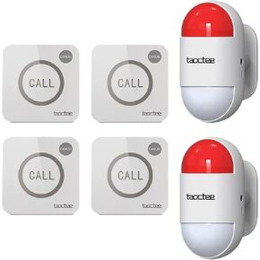 Strobe Siren Alarm Panic Alarm Buttons Strobe Siren Remote Alarm Sound & Light Security Alarm Warning Strobe Alarm System for Home, Bussiness(Battery Operated&USB Charging)