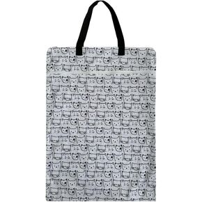 Large Hanging Wet/dry Cloth Diaper Pail Bags for Reusable Diapers or Laundry (1pieces) (White cat)