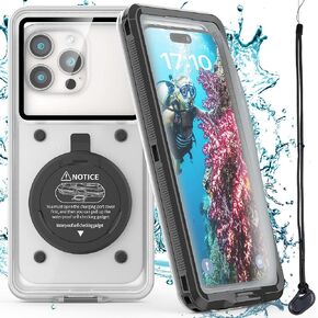 Professional Underwater Snorkeling Diving Phone Case for iPhone 15/14/13/12/11 Pro Max/XR/XS/X Samsung Galaxy S24/S23/S22/S21, Scuba Dive Waterproof Case Underwater Photo & Video Housing (Teal)