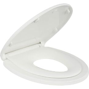 Potty Training Seat - Soft Close, Kingsport BR720-00, Round White, Adult & Child Combo