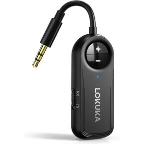 Bluetooth 5.3 Transmitter Receiver, 2-in-1 3.5mm Aux Audio Wireless Transmitter for Airplane, TV, PC, Gym, Car, Headphones, iPad/Tablets