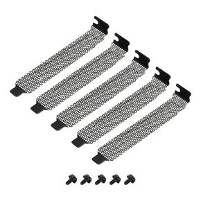 MECCANIXITY 5PCS PCI Slot Cover Dust Filter, Blanking Plate Ventilation Deflector Bracket Expansion with 5 Screw for Computer Cases