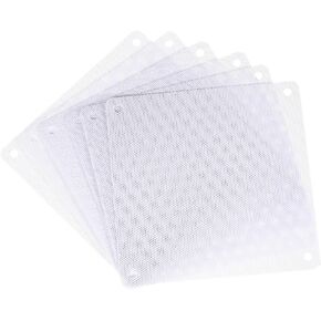 MECCANIXITY 6PCS PC Dust Filter, 120x120mm PVC Computer Case Cooler Dustproof Mesh Cover Fan Grills for Computer Chassis Speakers, White