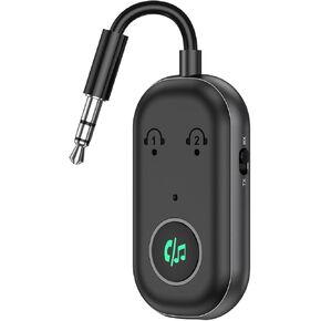 JXTZ Bluetooth Transmitter Receiver, 2-in-1 Dual Connect Bluetooth 5.3 Adapter for Headphones, 3.5mm Bluetooth Aux Adapter for Car, Plug and Play Wireless Audio Adapter for Airplane TV Speaker Gym