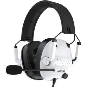 Gaming Headset with Microphone Xbox Headset for PC, PS4 PS5 Stereo Sound Headphones Lightweight & Portable Over Ear Headset for Laptop Mobile - White