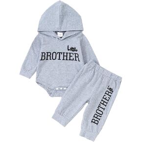 Baby Boy Clothes Newborn Boy Outfits Infant Letter Print Long Sleeve Romper Hoodies Pants Fall Winter Outfits