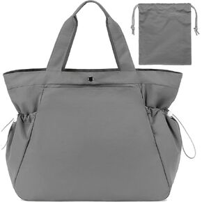 BTOOP Tote Bag for Women Foldable Beach Gym Bags Side-Cinch Lightweight Shopper Shoulder Bag for Travel, Work, College, Nurse