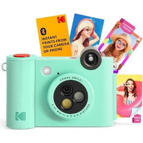 KODAK Smile+ Wireless Digital Instant Print Camera with Effect-Changing Lens, 2x3" Sticky-Backed Photo Prints, and Zink Printing Technology, Compatible with iOS and Android Devices - Green