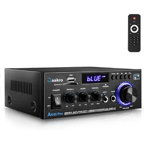 AK45 Pro Home Audio Amplifier Receivers with Bluetooth 5.0-2 Channel 30W Power Home Theater Stereo with USB, SD, FM, 2 Mic in,Stereo Audio Amplifier Receivers for Studio,Home,Karaoke in Kuwait