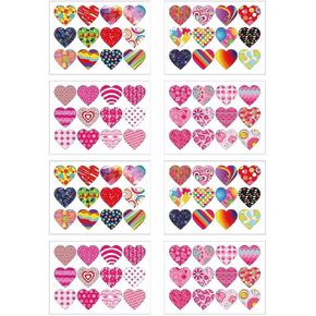 Valentine's Stickers, 192pcs Heart Shaped Stickers, Sweet Valentines Self-Adhesive Sticker for Party Favors Cards Envelopes Presents Kids Scrapbooking Wedding Label Decoration（16 Sheets）