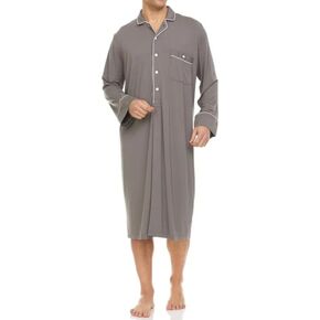 Micro Modal mens nightshirts for sleeping - Soft Mens Nightgown - Mens sleep shirts - Loose mens Nightshirt
