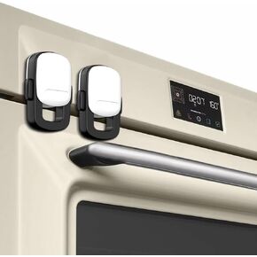 Baby Proofing Kit, Oven Door Lock Child proof Safety Product for Kitchen, Double Button, Heat-Resistant, Easy to Install (2 Pack,Black)