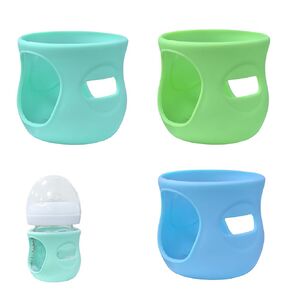 3 Pack Glass Baby Bottle Sleeve for Philips Avent Glass Bottle, Anti Breakage Baby Bottle Holder for Phillips Avent Anti Colic Bottles 8 oz (3, Blue + Green + Cyan, 8 oz)