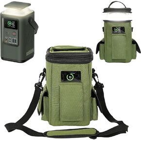 Expandable Carrying Bag Fits for Anker Power Bank Power Station 60,000mAh, Visualize Bag Fits for Anker 548 Power Bank with Side Pockets for Accessories, PATENT PENDING, Green