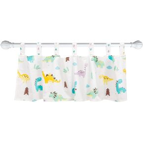 Brandream Window Valance Cotton Curtain for Baby/Toddler/Kid Bedroom Bath Laundry Living Room Decor (Dinosaur)