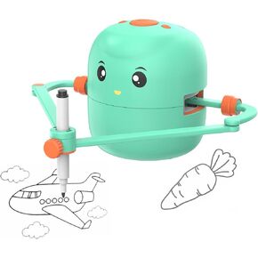 Interactive Educational Drawing Robot for Kids - Montessori Learning Toy with 100 Word Cards, Voice Interaction, Ages 5+ (Green)