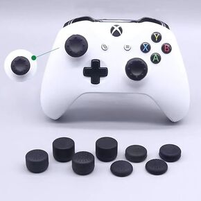 Replacement Analog Silicone Controllers Thumb Grips Stick Cover Joystick Caps Compatible with Xbox One | One X | One S | One Elite | Series X/S | 8-Pack | Black